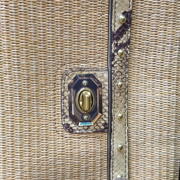 Coach Straw Python Clutch - Picture 2 of 5